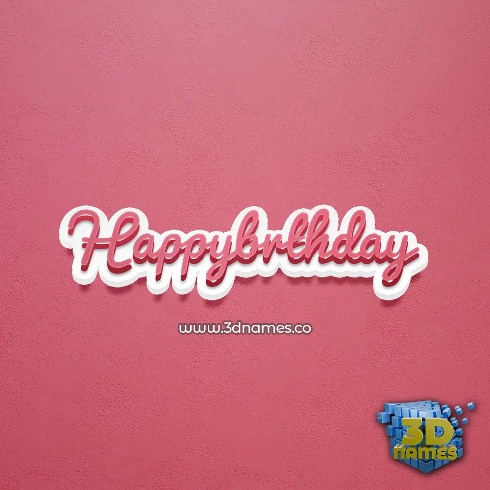 happybrthday in Red Scribble style - 3D name wallpaper