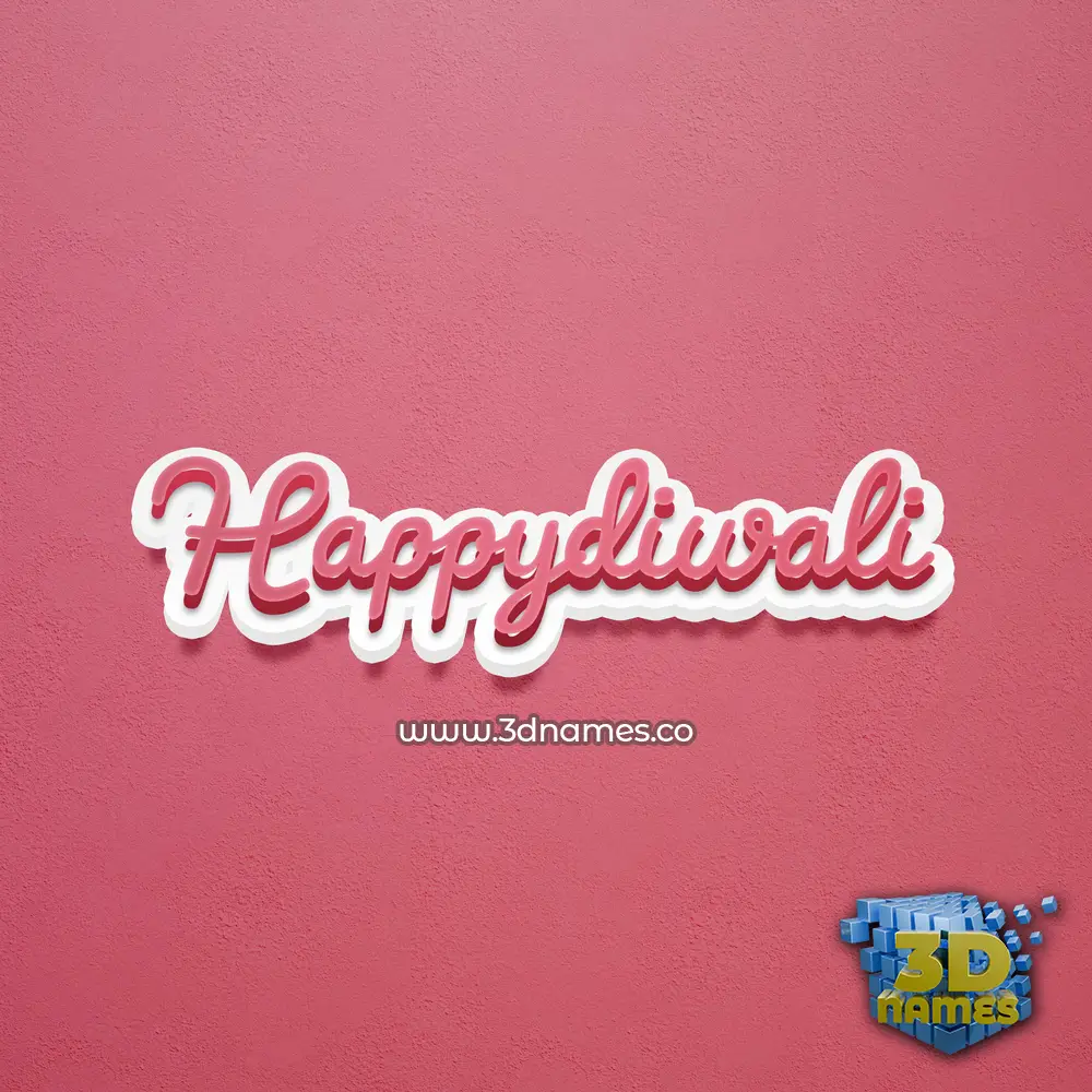 happydiwali in Red Scribble style - 3D name wallpaper