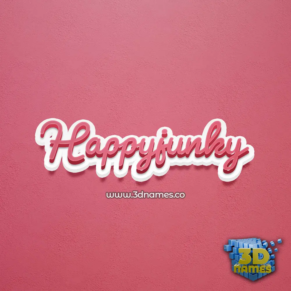 happyjunky in Red Scribble style - 3D name wallpaper