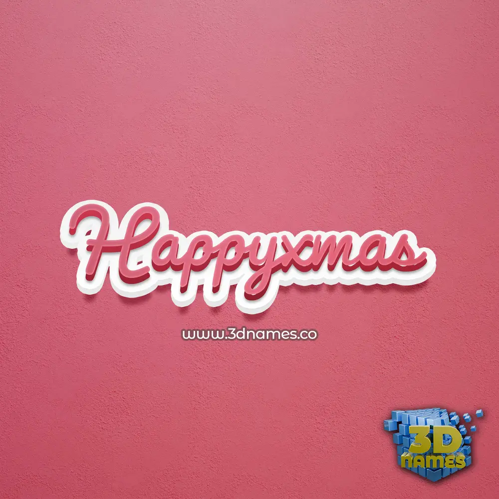 happyxmas in Red Scribble style - 3D name wallpaper