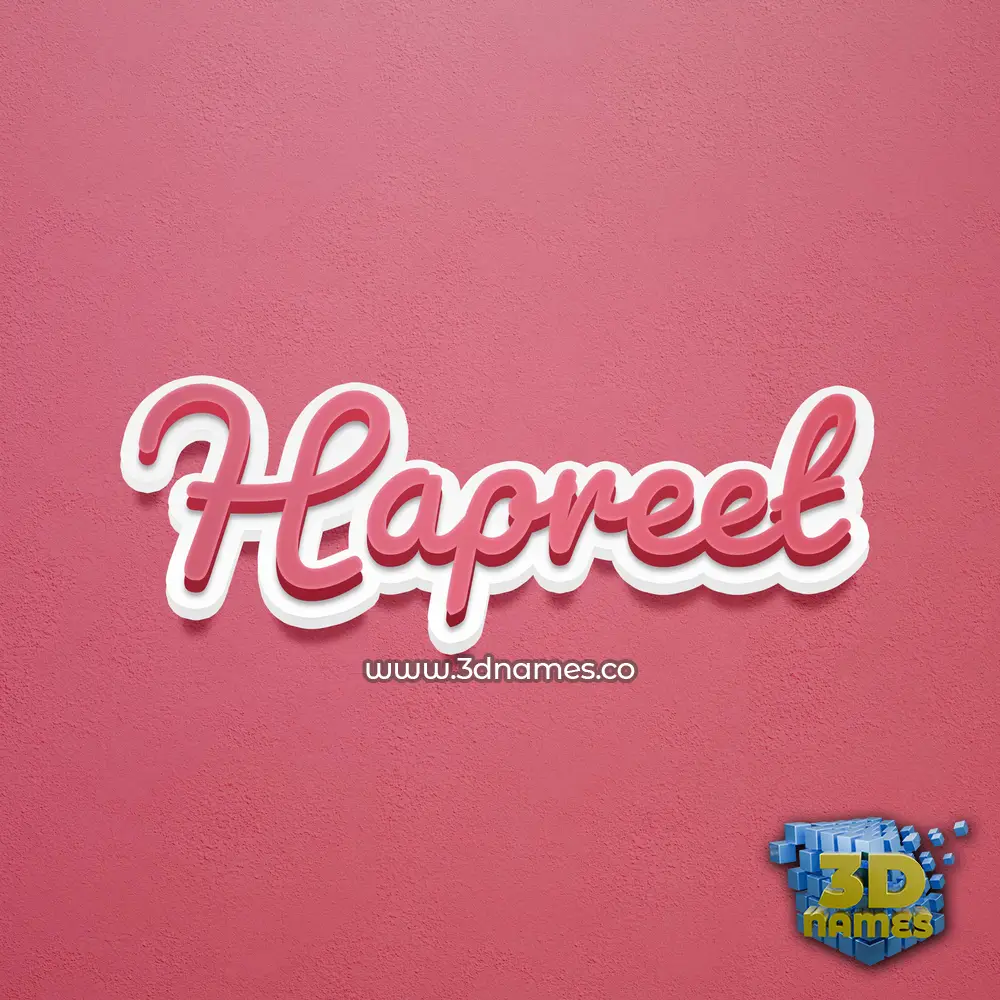 hapreet in Red Scribble style - 3D name wallpaper