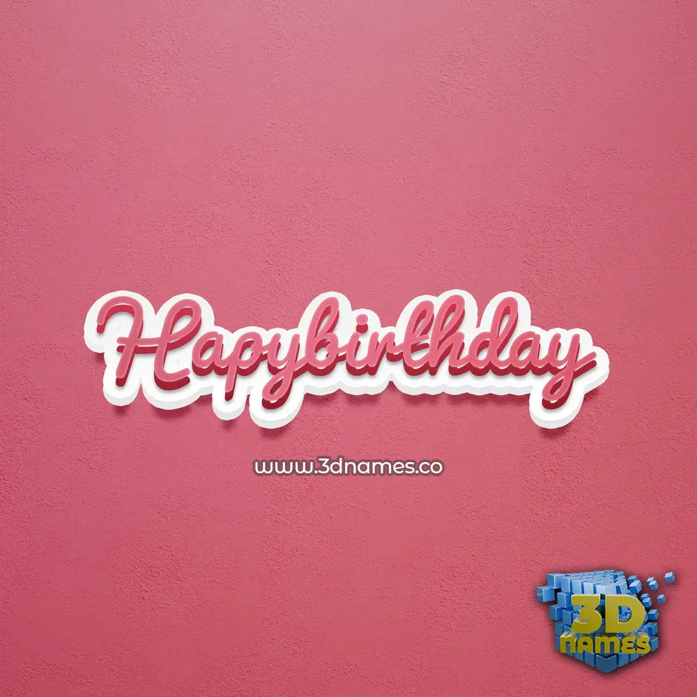 hapybirthday in Red Scribble style - 3D name wallpaper