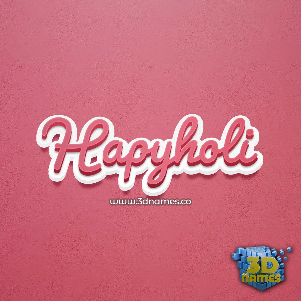 hapyholi in Red Scribble style - 3D name wallpaper