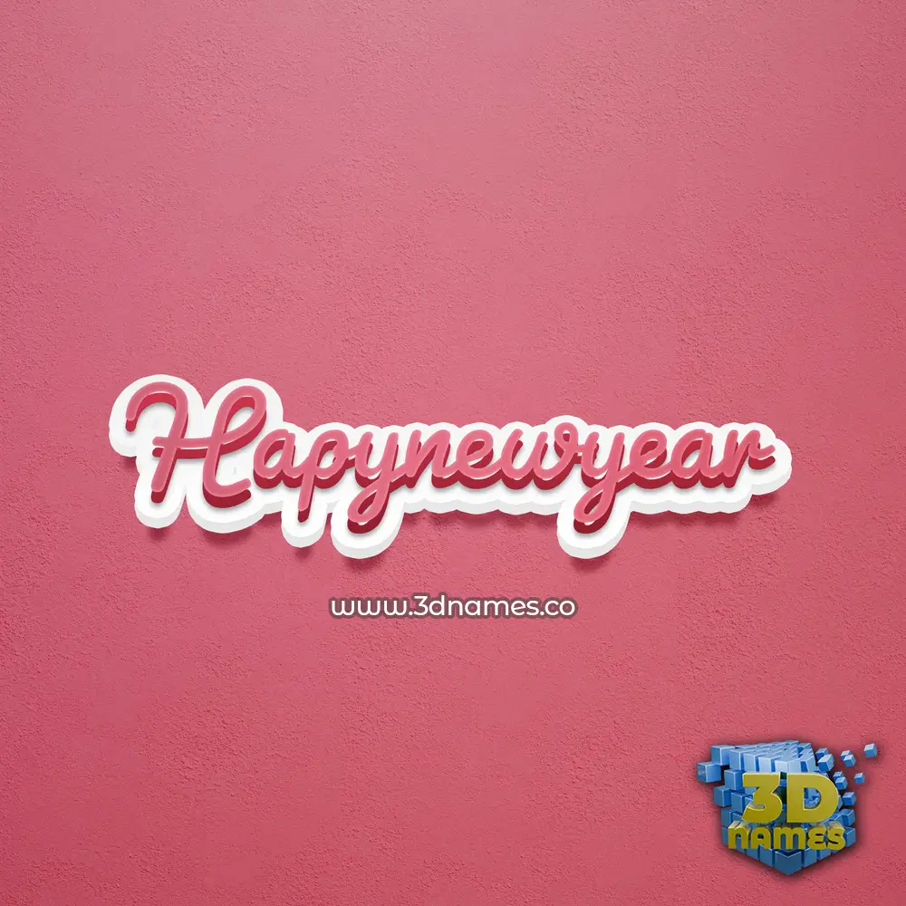 hapynewyear in Red Scribble style - 3D name wallpaper