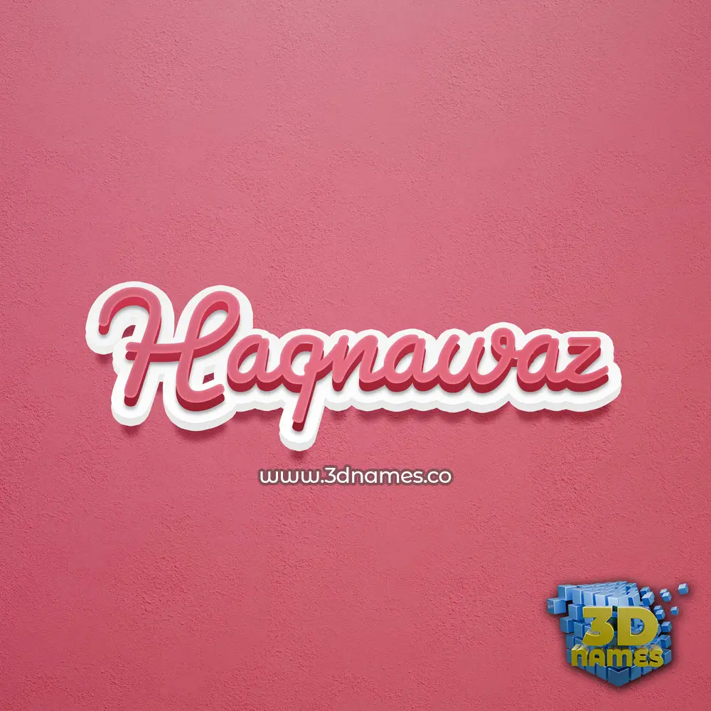 haqnawaz in Red Scribble style - 3D name wallpaper