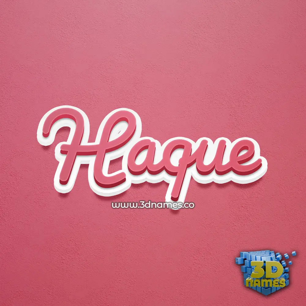 haque in Red Scribble style - 3D name wallpaper