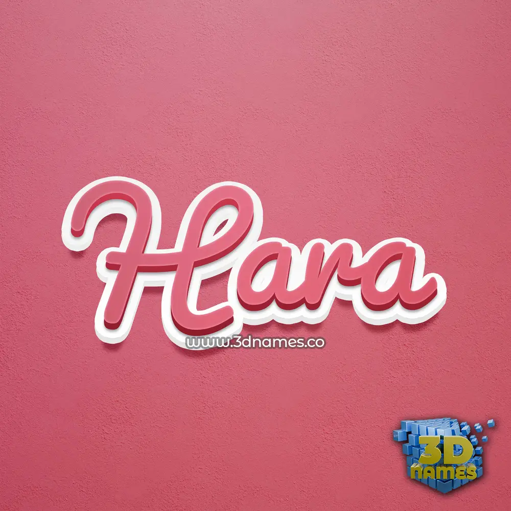hara in Red Scribble style - 3D name wallpaper