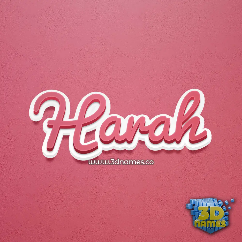 harah in Red Scribble style - 3D name wallpaper