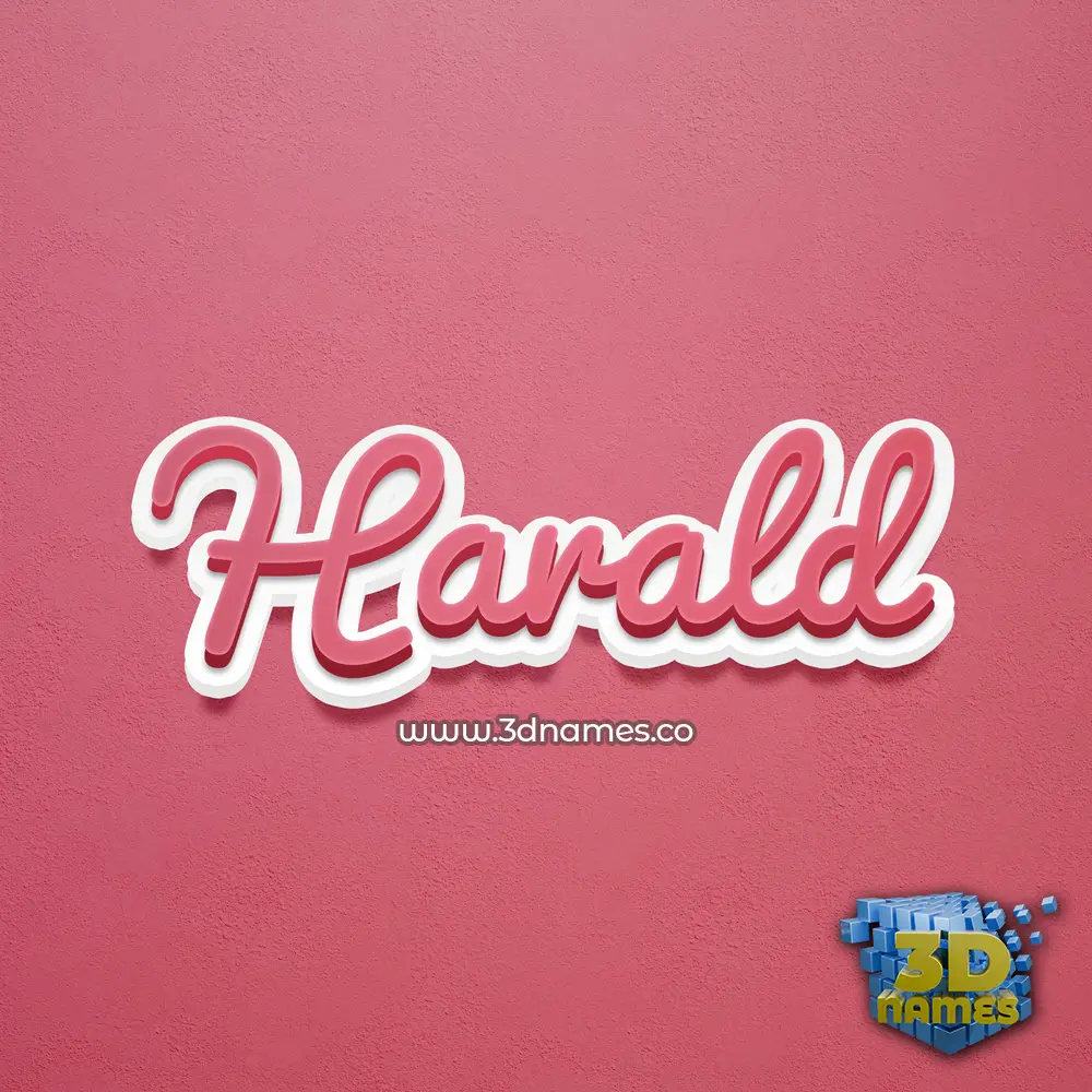 harald in Red Scribble style - 3D name wallpaper