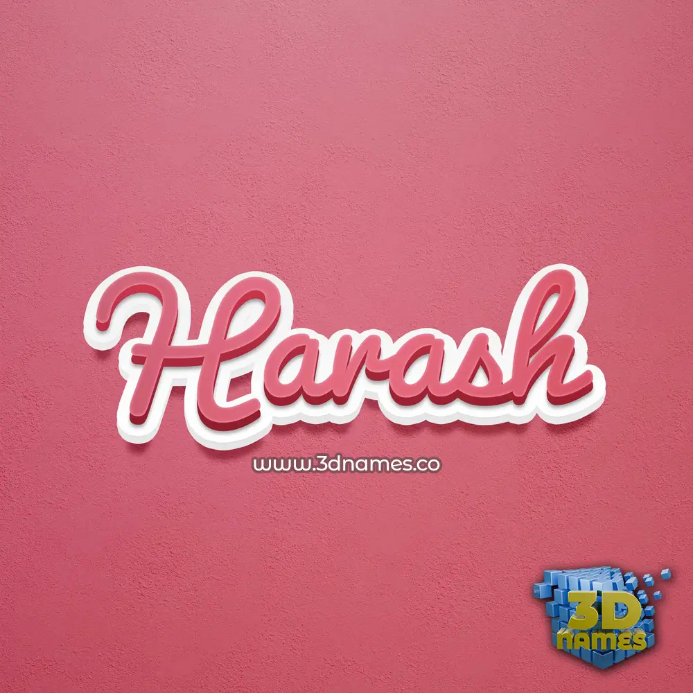 harash in Red Scribble style - 3D name wallpaper