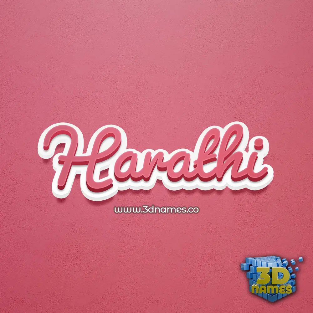 harathi in Red Scribble style - 3D name wallpaper