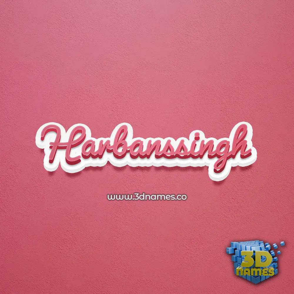 harbanssingh in Red Scribble style - 3D name wallpaper
