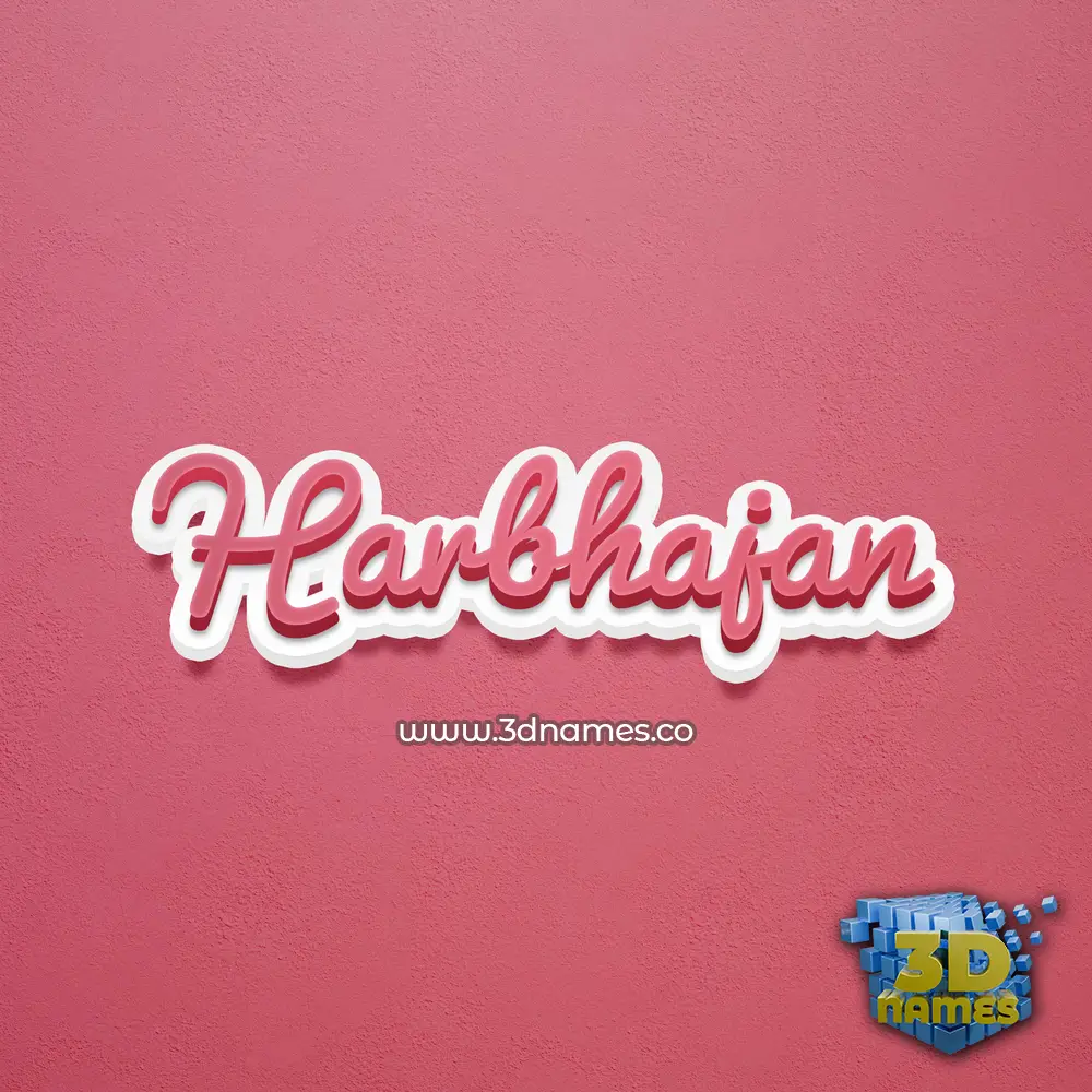harbhajan in Red Scribble style - 3D name wallpaper