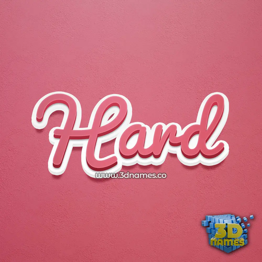 hard in Red Scribble style - 3D name wallpaper