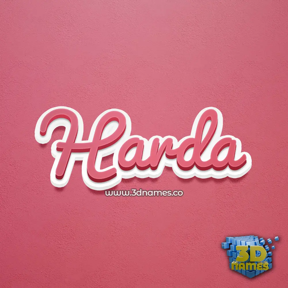 harda in Red Scribble style - 3D name wallpaper