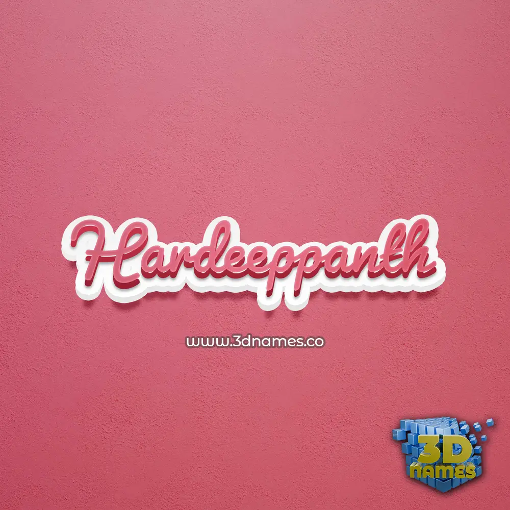 hardeeppanth in Red Scribble style - 3D name wallpaper