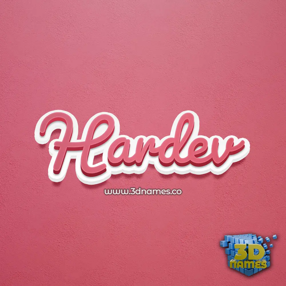 hardev in Red Scribble style - 3D name wallpaper