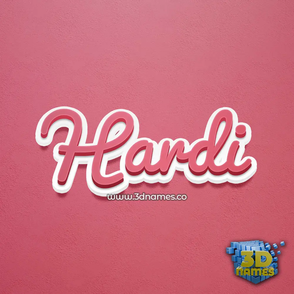 hardi in Red Scribble style - 3D name wallpaper