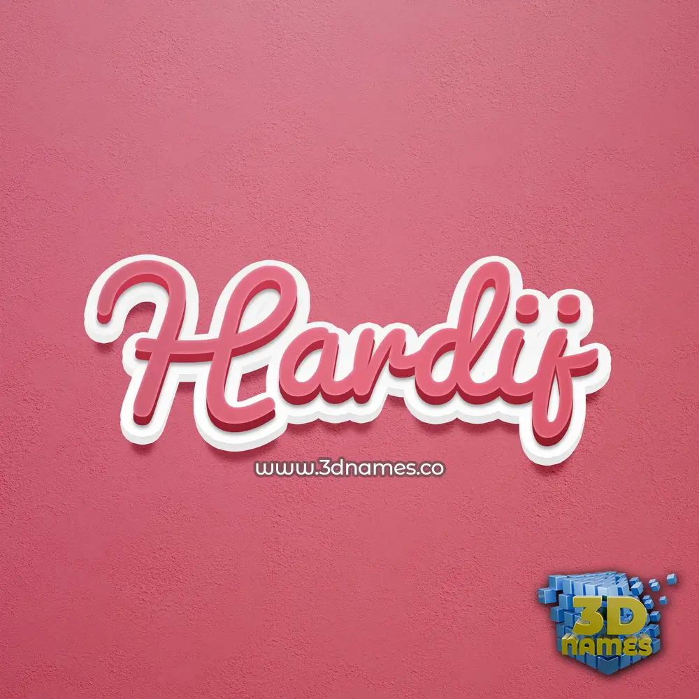 hardij in Red Scribble style - 3D name wallpaper
