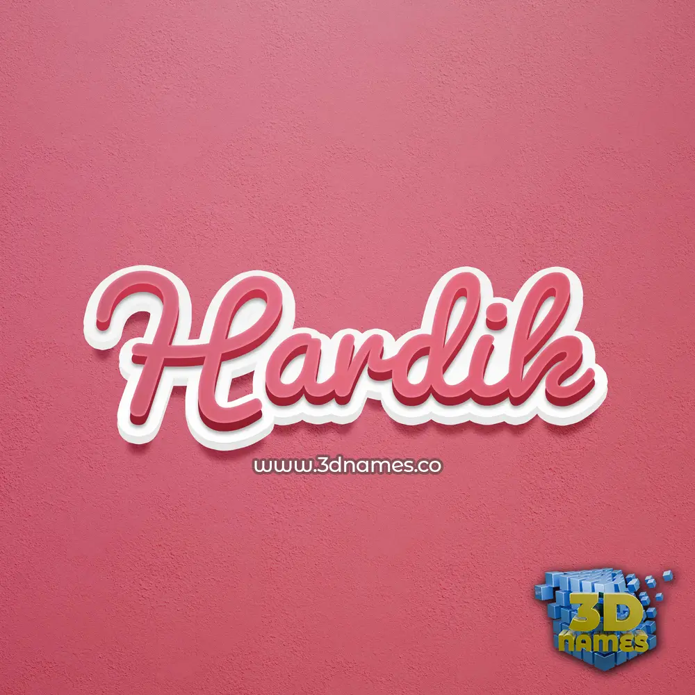 hardik in Red Scribble style - 3D name wallpaper