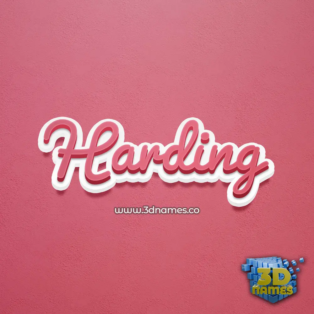 harding in Red Scribble style - 3D name wallpaper