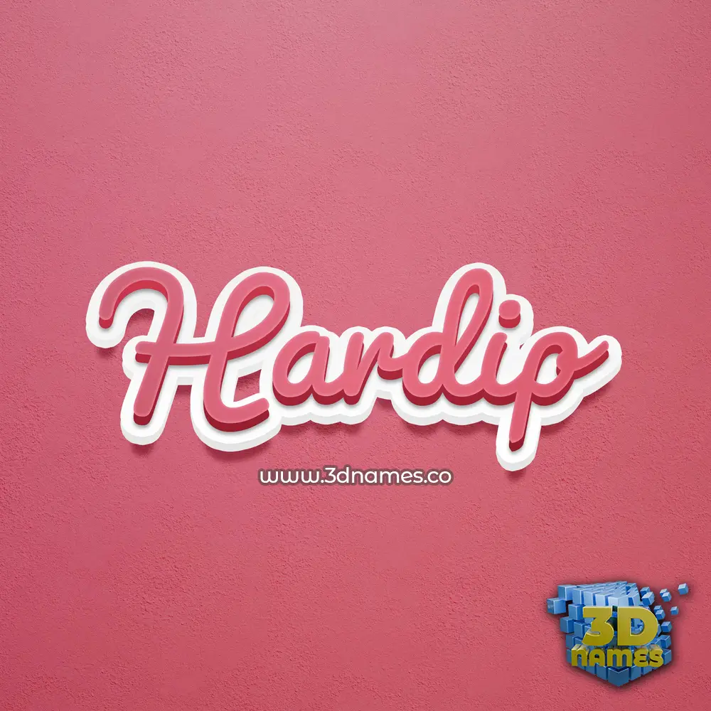 hardip in Red Scribble style - 3D name wallpaper