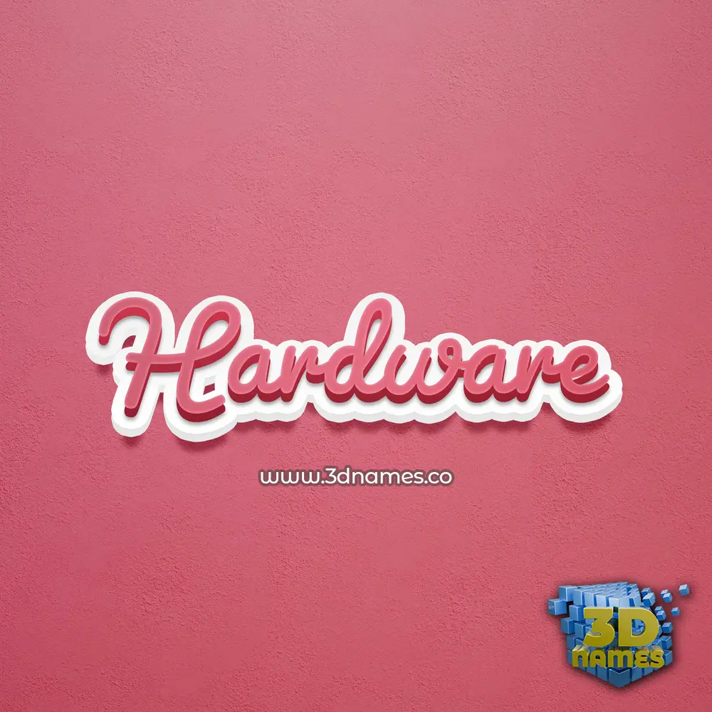 hardware in Red Scribble style - 3D name wallpaper