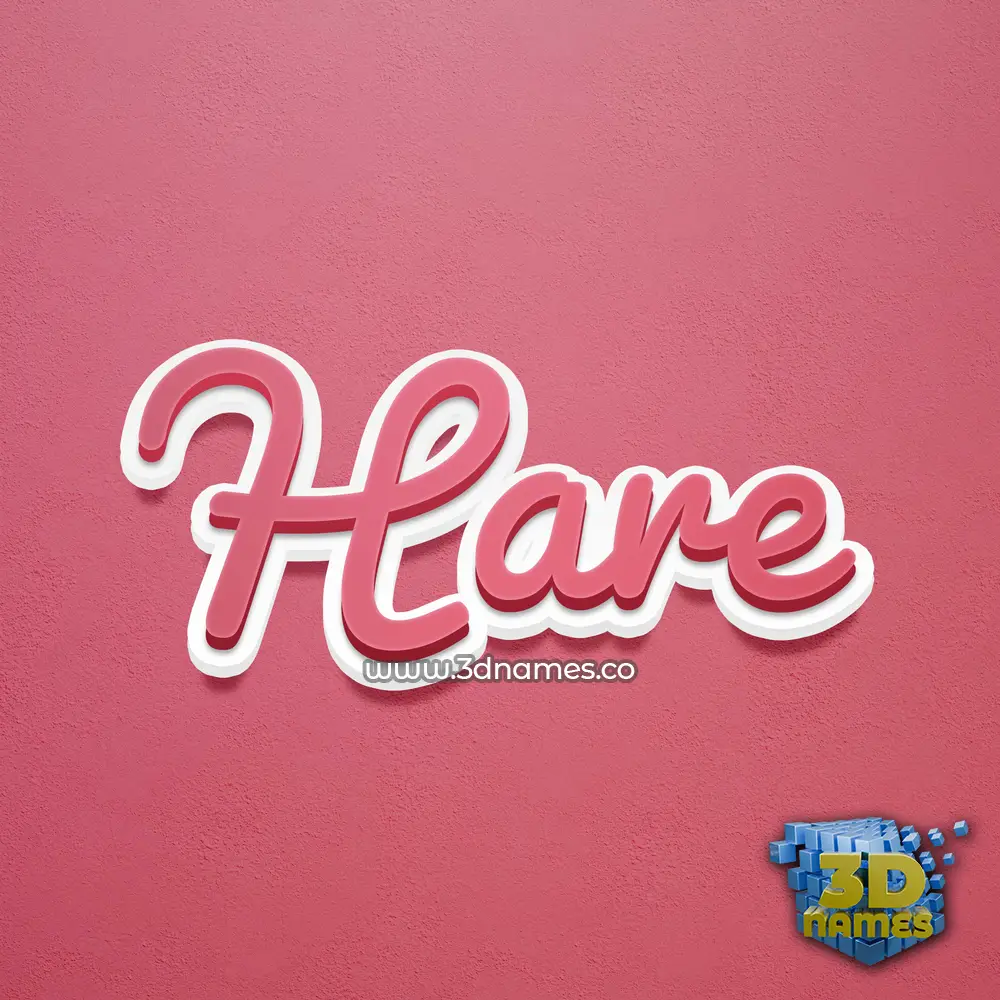 hare in Red Scribble style - 3D name wallpaper