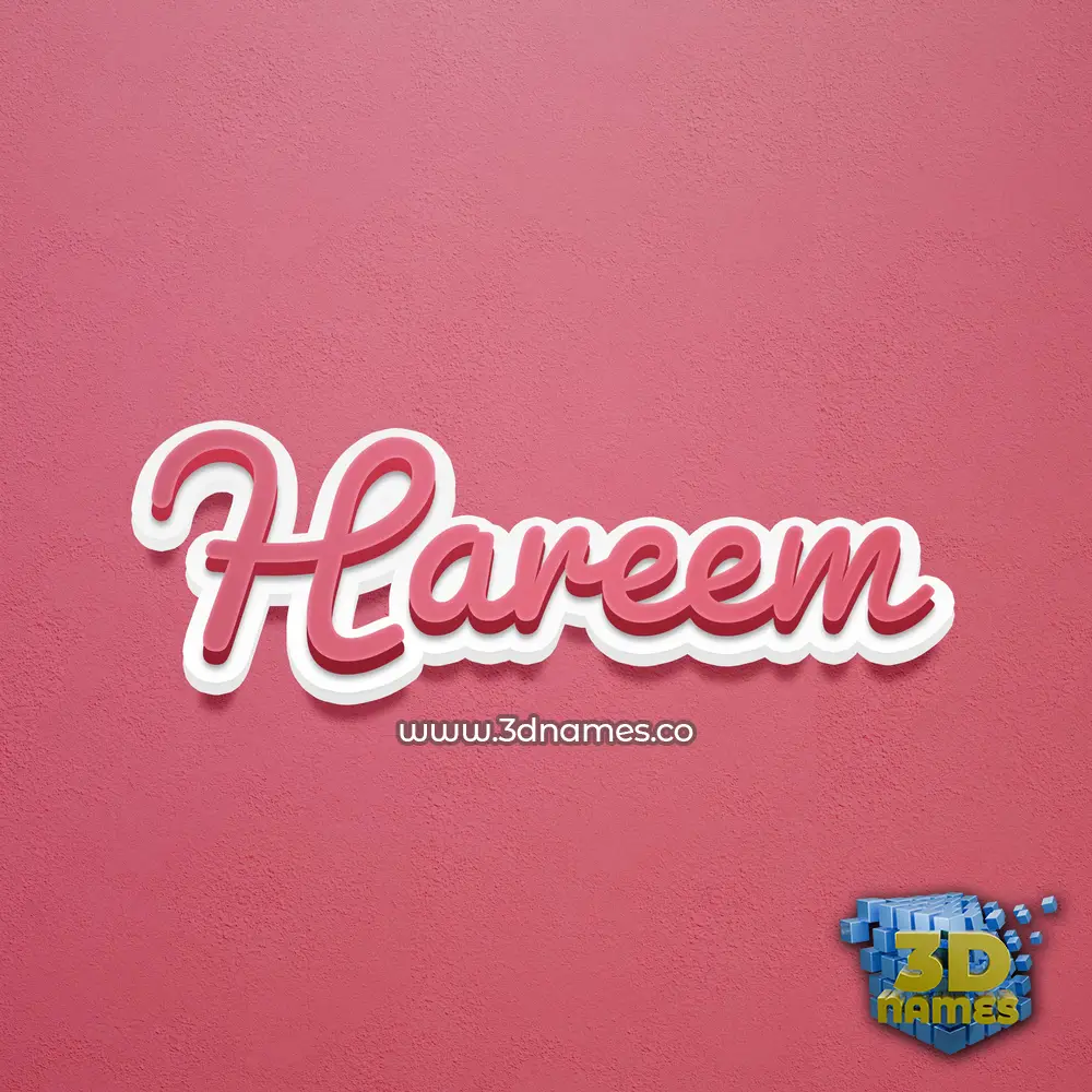 hareem in Red Scribble style - 3D name wallpaper