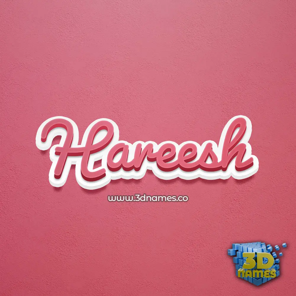 hareesh in Red Scribble style - 3D name wallpaper