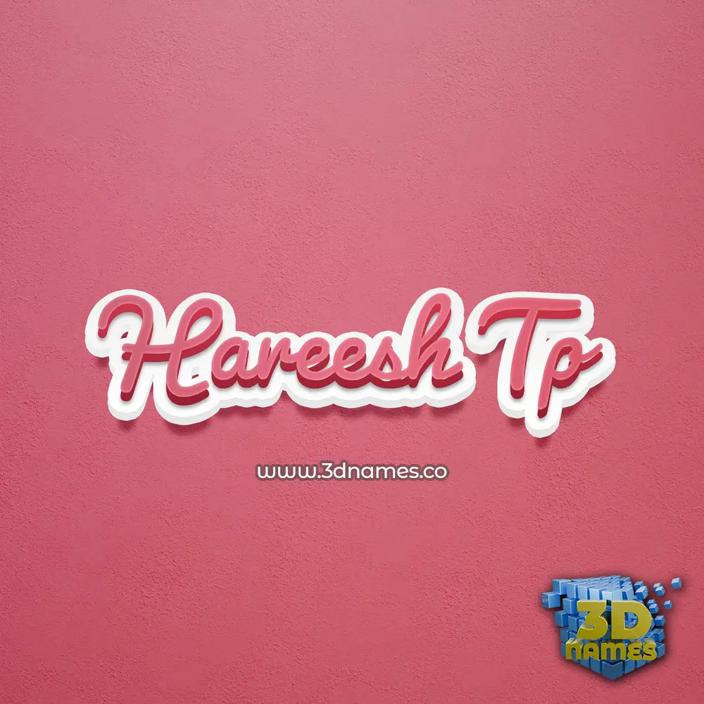 hareesh tp in Red Scribble style - 3D name wallpaper