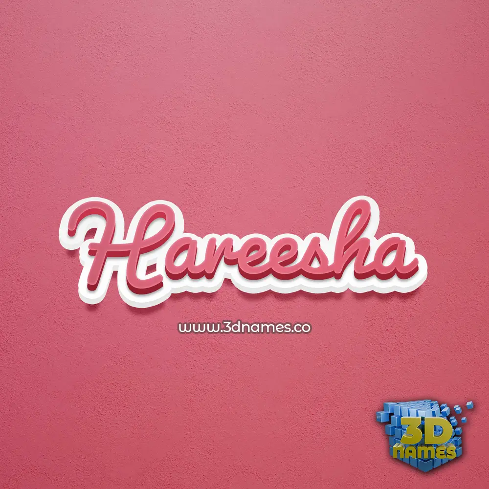 hareesha in Red Scribble style - 3D name wallpaper