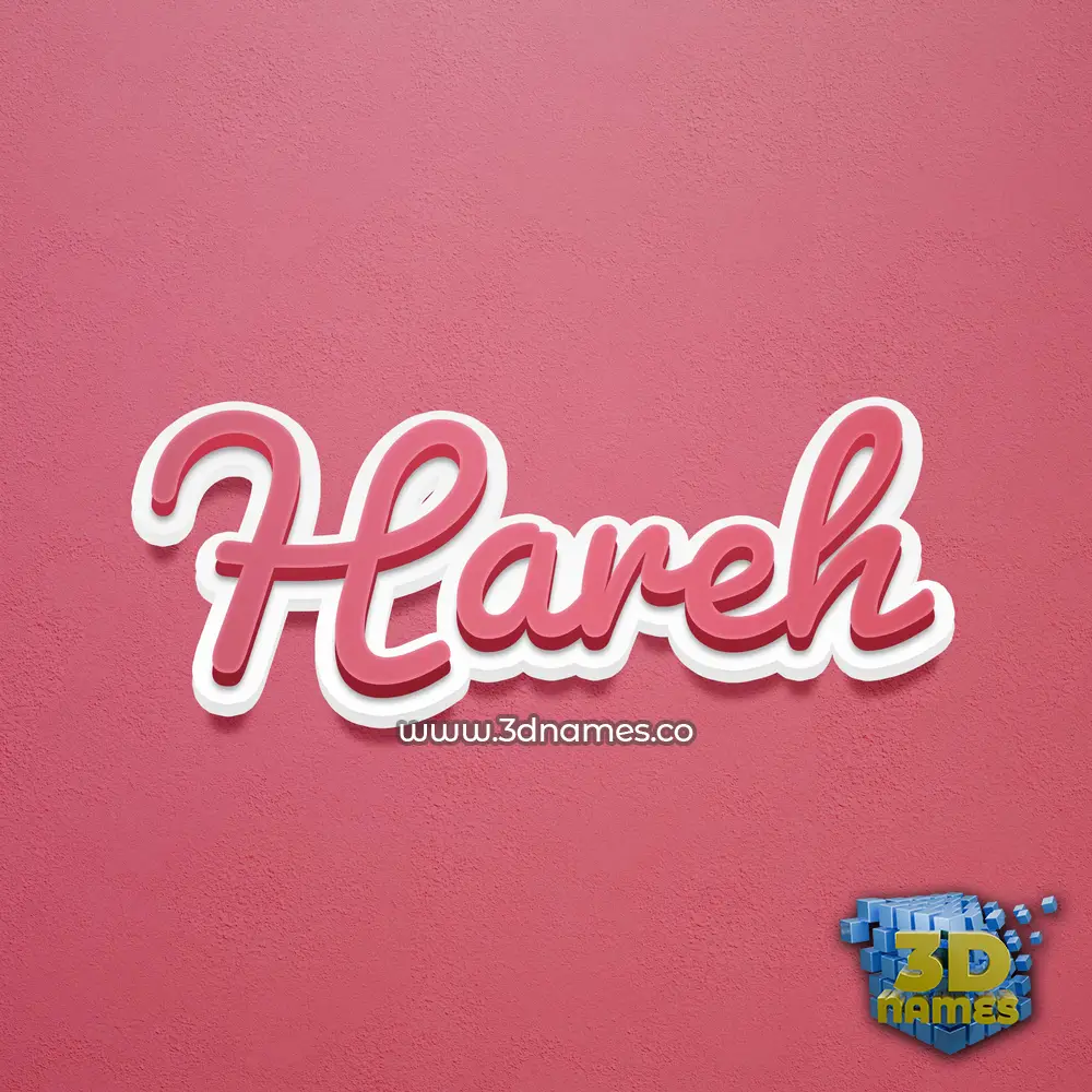 hareh in Red Scribble style - 3D name wallpaper