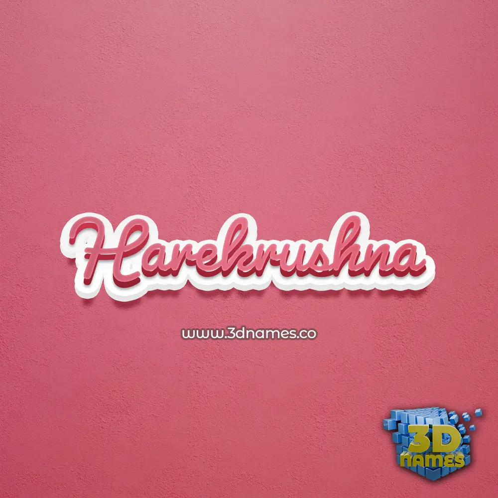 harekrushna in Red Scribble style - 3D name wallpaper