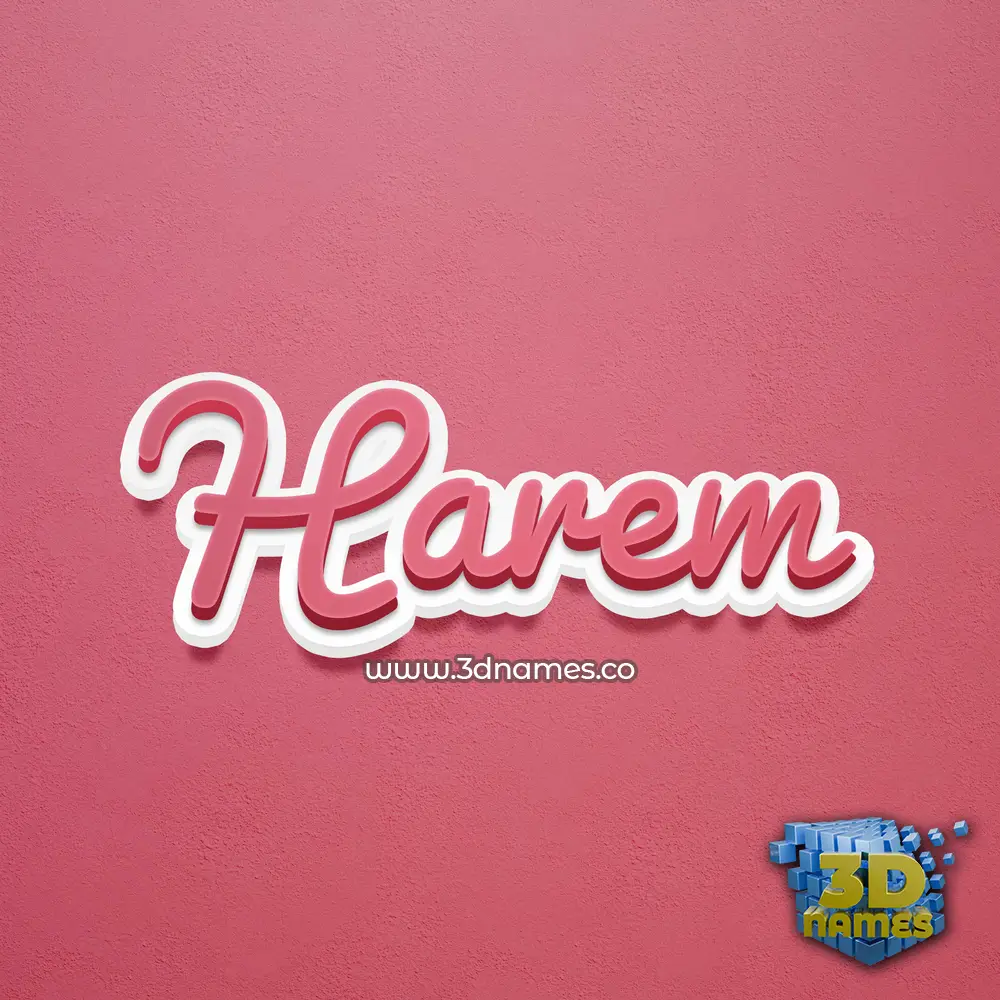 harem in Red Scribble style - 3D name wallpaper