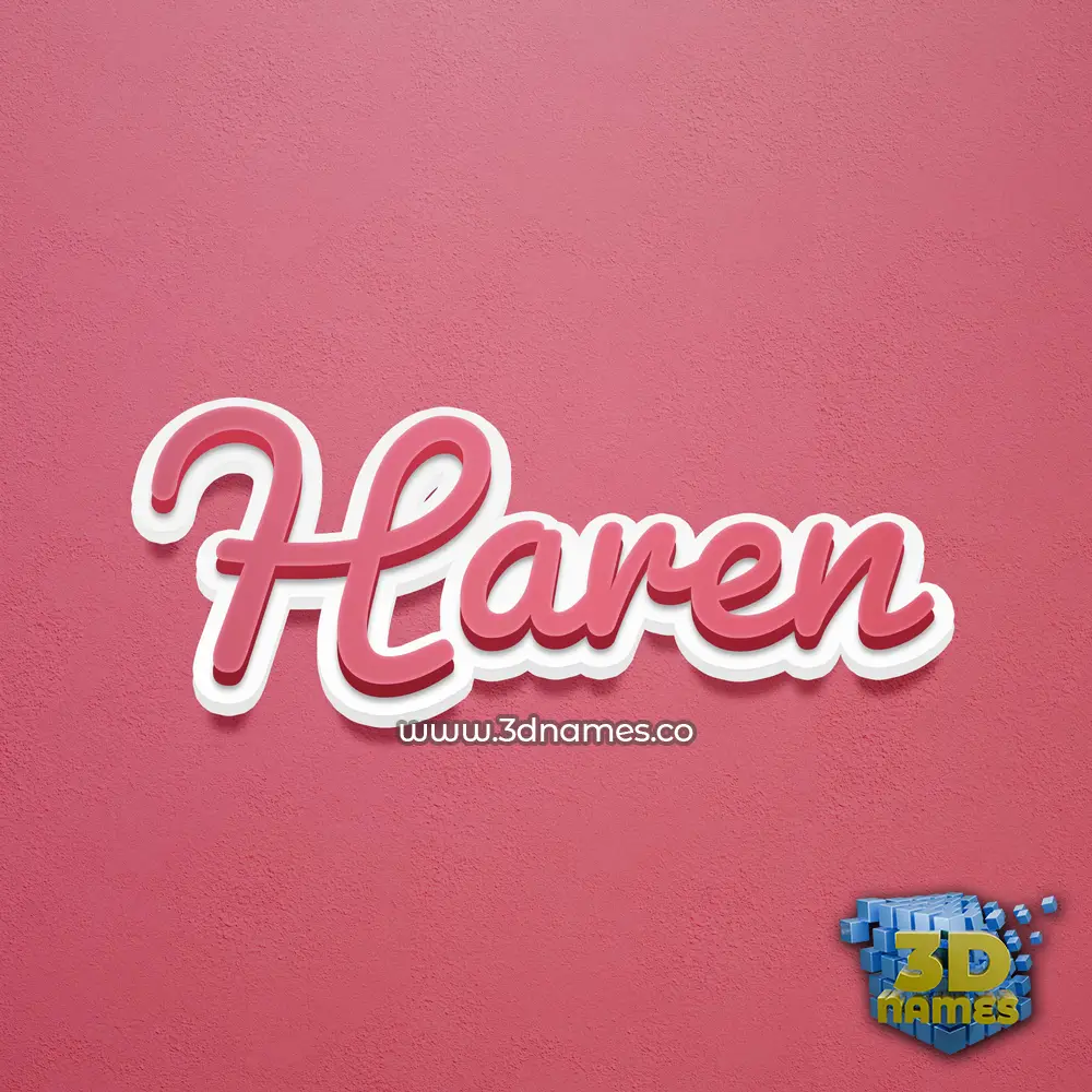 haren in Red Scribble style - 3D name wallpaper