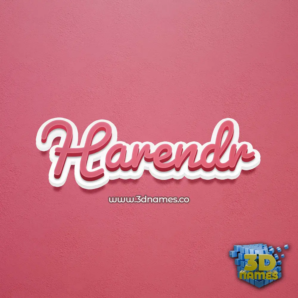 harendr in Red Scribble style - 3D name wallpaper