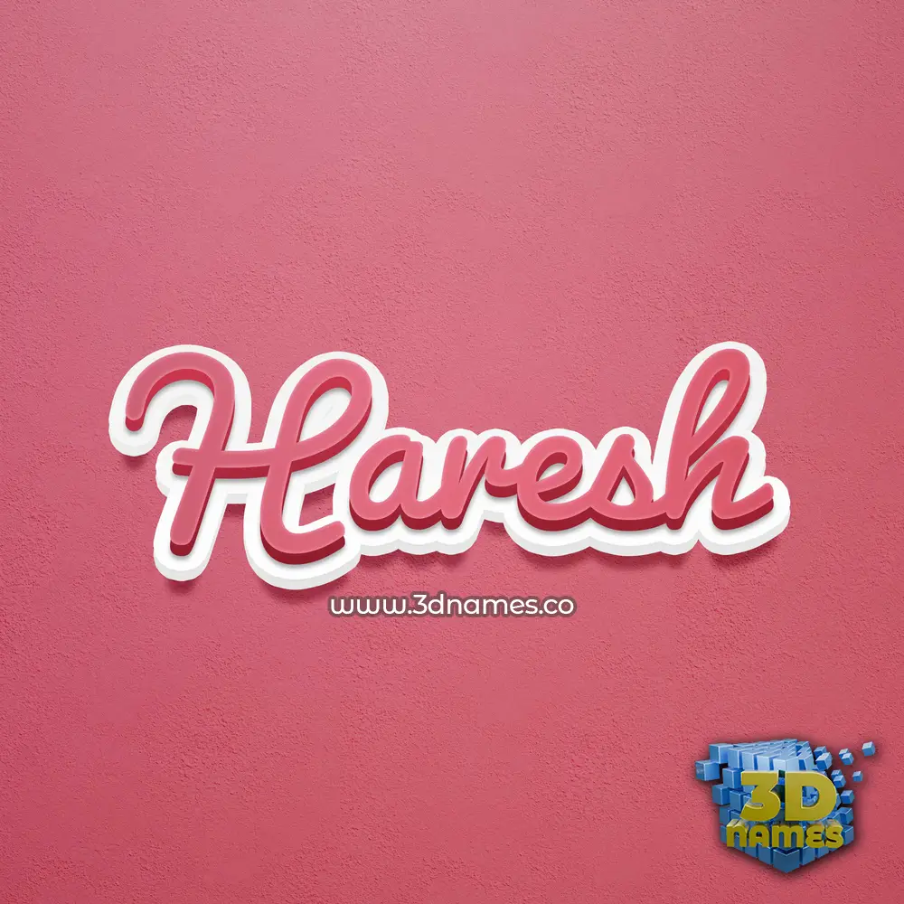haresh in Red Scribble style - 3D name wallpaper