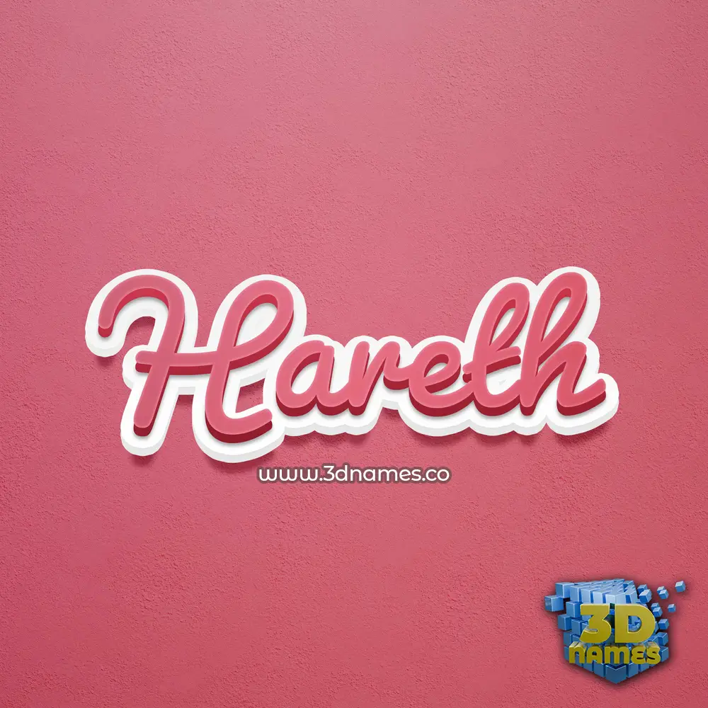 hareth in Red Scribble style - 3D name wallpaper