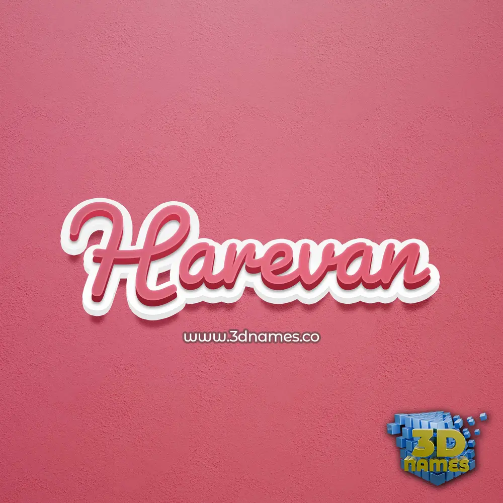 harevan in Red Scribble style - 3D name wallpaper