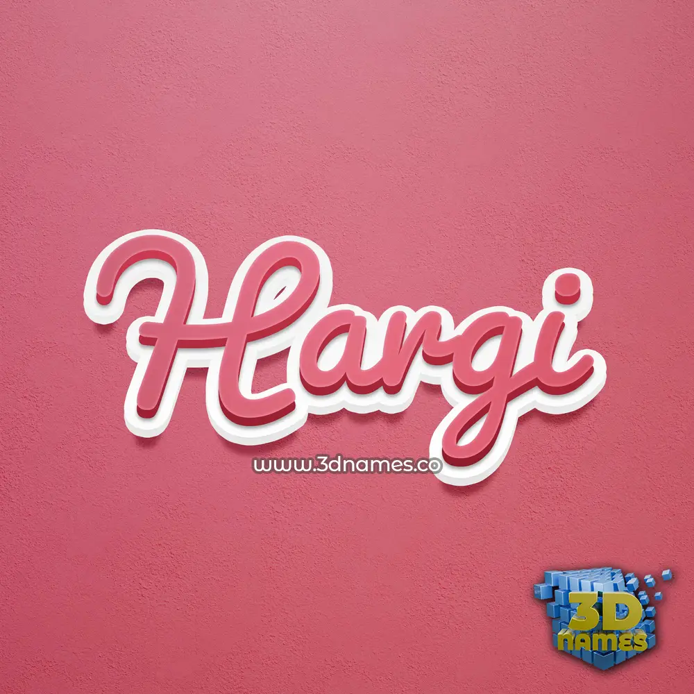 hargi in Red Scribble style - 3D name wallpaper