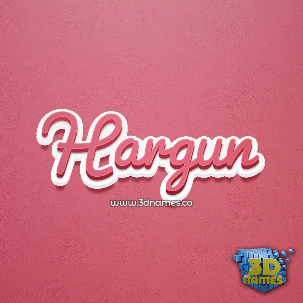 hargun in Red Scribble style - 3D name wallpaper