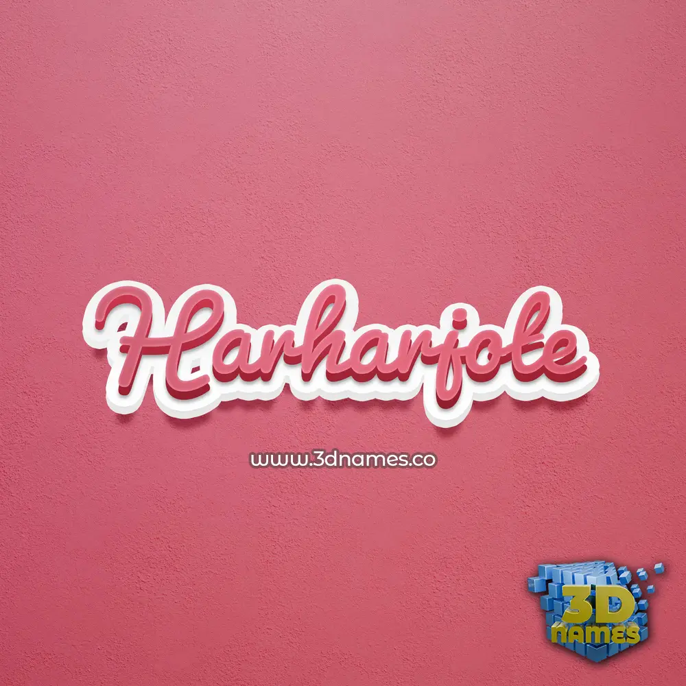 harharjote in Red Scribble style - 3D name wallpaper