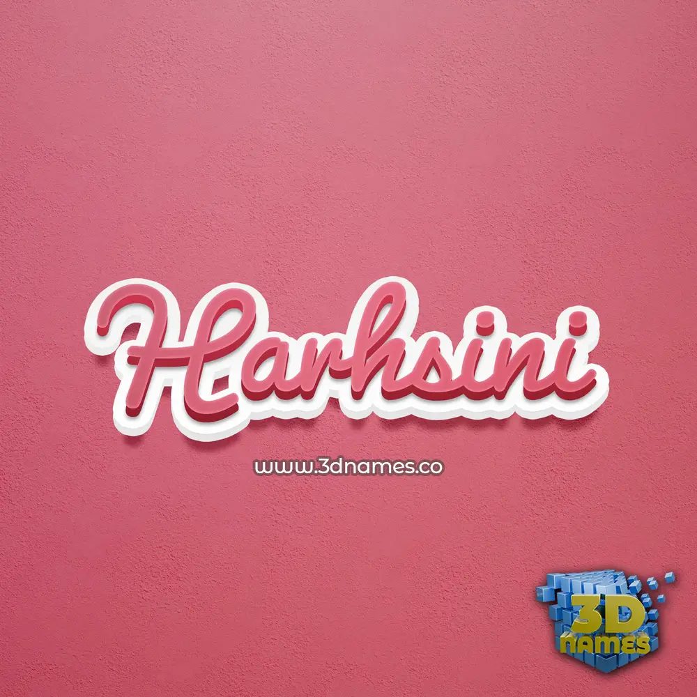 harhsini in Red Scribble style - 3D name wallpaper