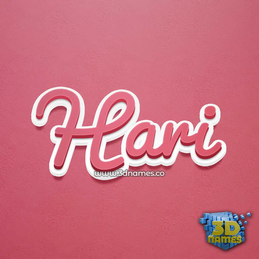 hari in Red Scribble style - 3D name wallpaper