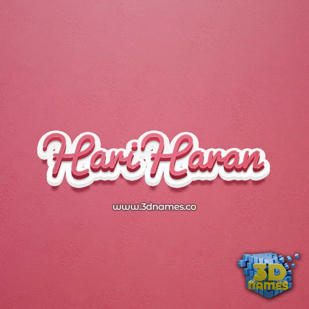 hari haran in Red Scribble style - 3D name wallpaper