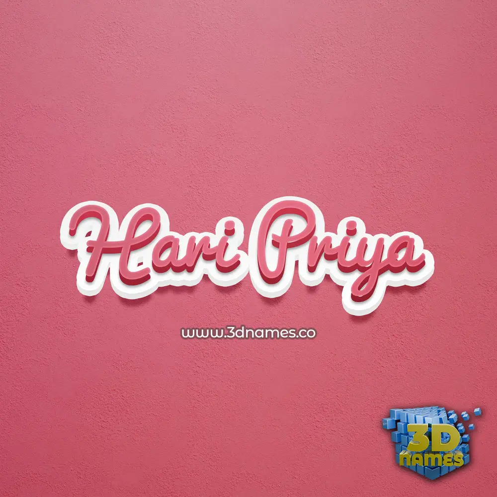hari priya in Red Scribble style - 3D name wallpaper