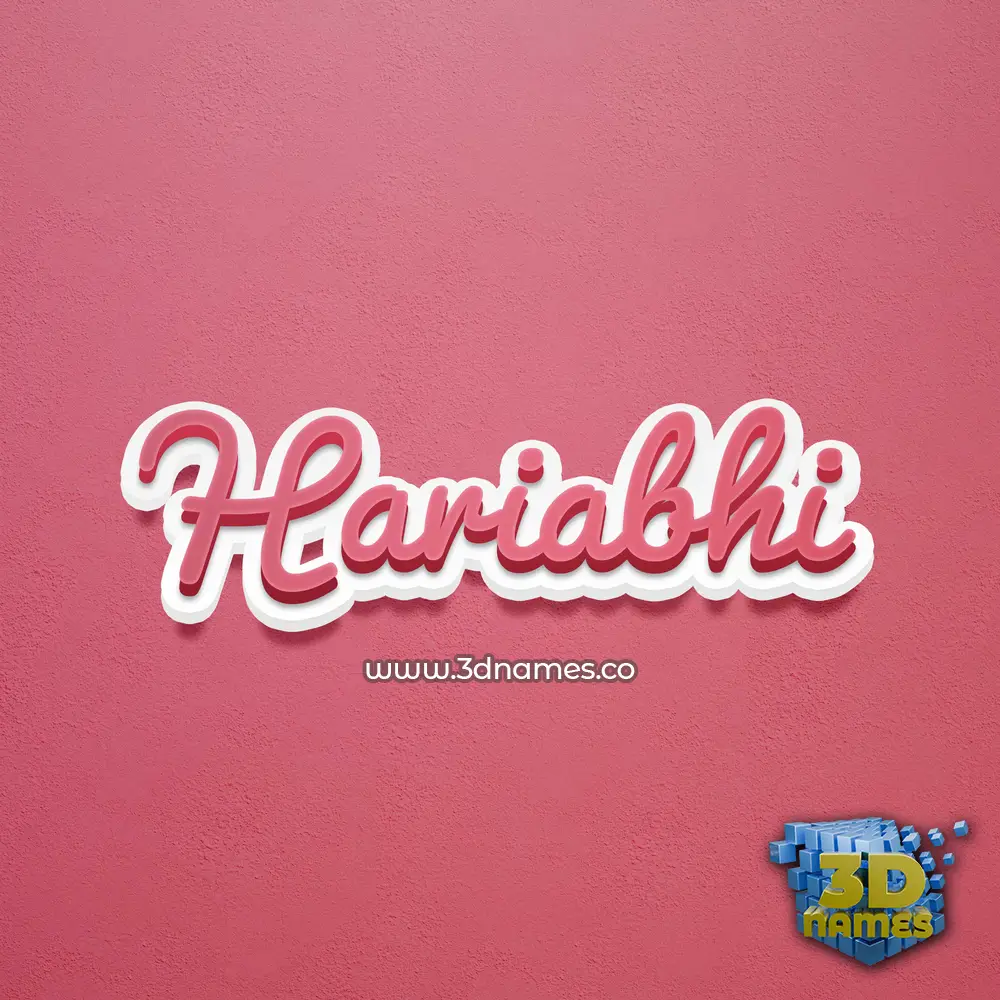 hariabhi in Red Scribble style - 3D name wallpaper