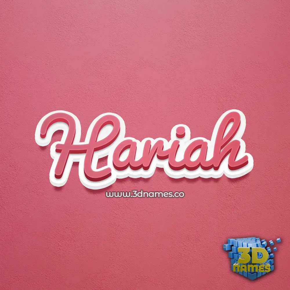 hariah in Red Scribble style - 3D name wallpaper