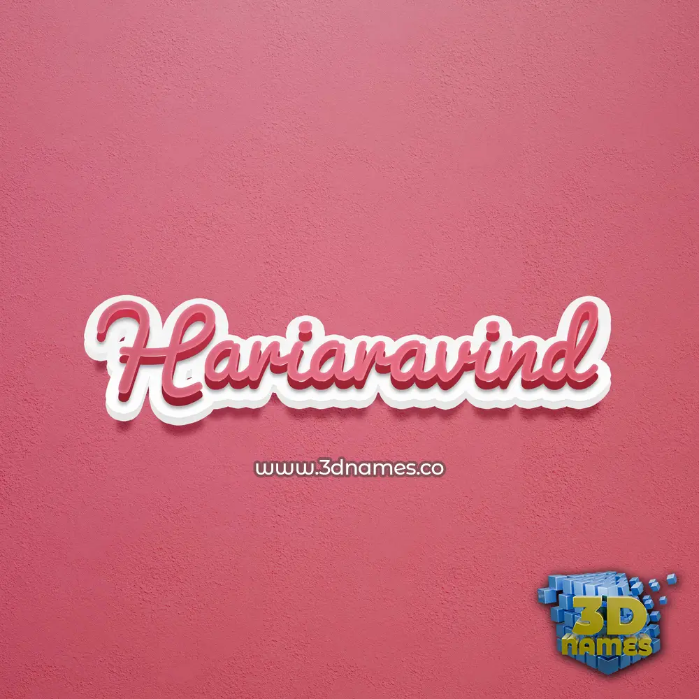 hariaravind in Red Scribble style - 3D name wallpaper